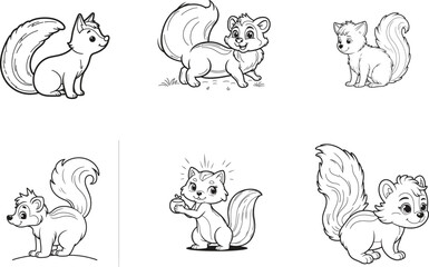 Fototapeta premium Silhouettes of woodland animals set