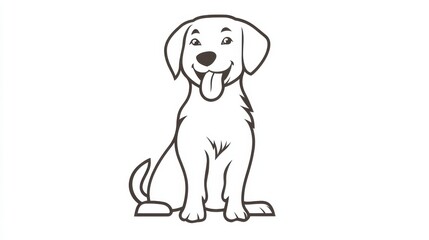 Cute cartoon dog illustration with joyful expression and wagging tongue