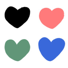 set of hearts crayon