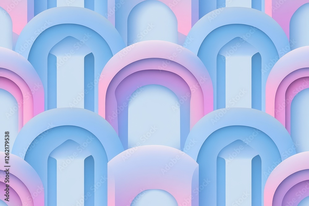 Poster Colorful abstract shapes with blue gradient create a seamless background design, Abstract shape with a blue gradient Seamless background of geometric design