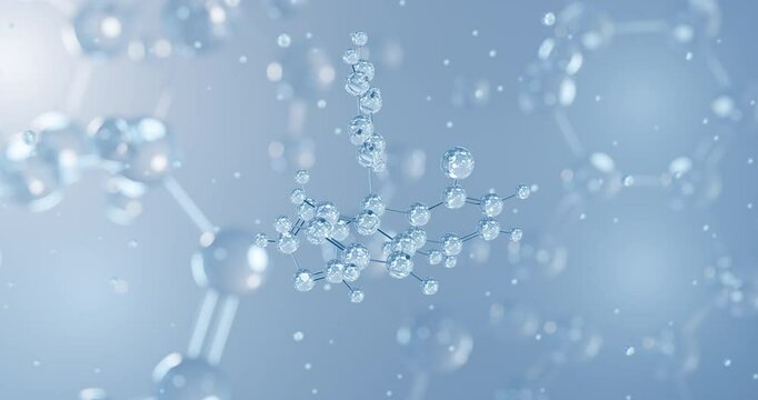 Clotrimazole rotating 3D model of antifungal medication, seamless looped video