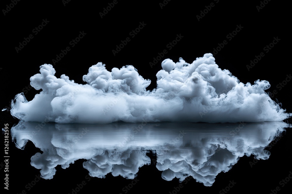 Poster clouds of smoke create dramatic visuals against a black background reflecting their form, clouds of 