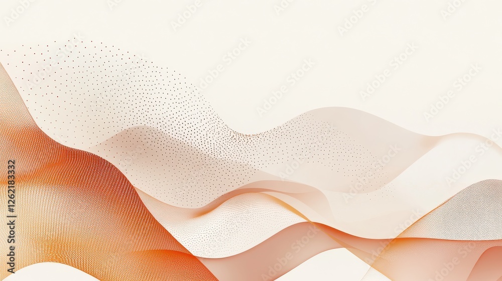 Poster abstract flowing waves with gradient colors and soft textures