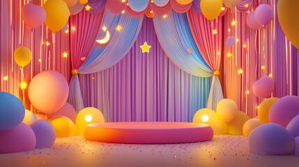 cute night prom stage background
