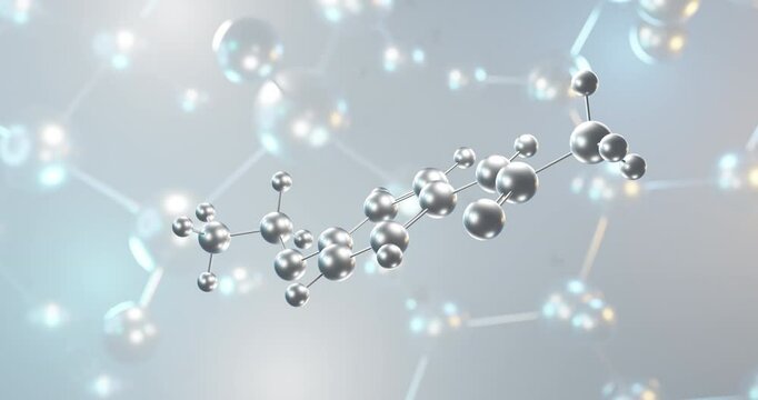 Phenacetin rotating 3d molecule, molecular structure of analgesic, seamless video