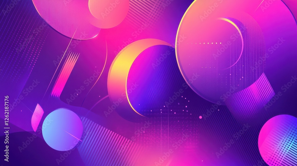 Wall mural abstract colorful background with geometric shapes and gradients