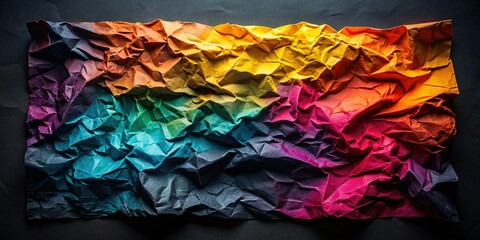 Obraz premium Dramatic Black Paper Texture Background: Torn, Crumpled, Creased Overlay