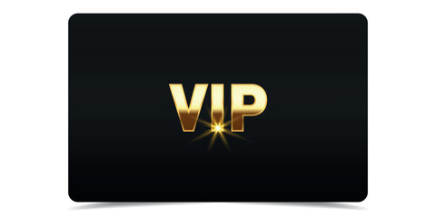 luxury Golden VIP card. Gold vip banner for premium voucher, invitation, exclusive certificate, award, quality guarantee, online casino. Vector illustration on black background.