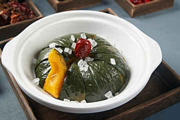 Baked Pumpkin with Candied Dates in Casserole