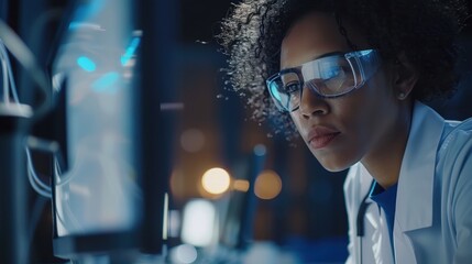 Focused Scientist in a Modern Lab