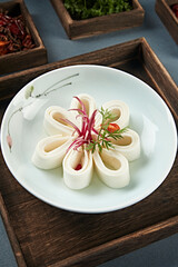 Delicious cold dish sour soup with wild rice stem