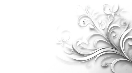 Elegant White Papercut Floral Design Abstract Art