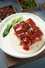 Braised pork belly with white rice