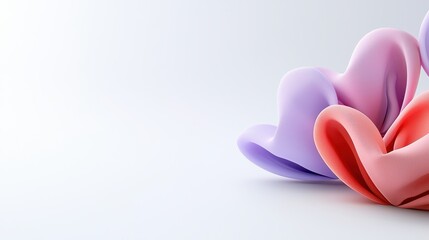 Abstract Pastel Pink and Purple Fluid Forms