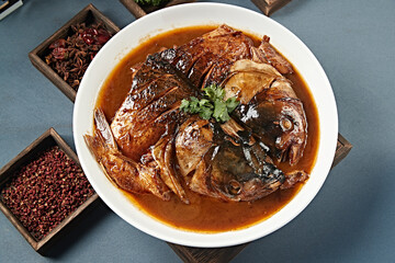 Wild Fat Fish Head Stewed in Beijing Sauce