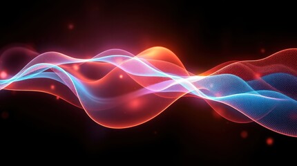 Abstract Wavy Pattern with Orange and Blue Light Effects Background