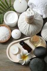 Beautiful spa composition on the table 