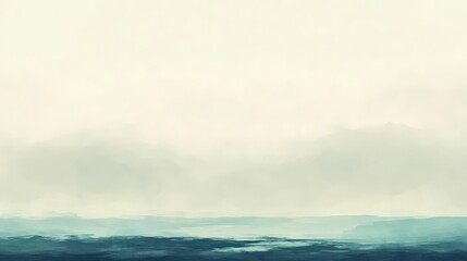 Obraz premium Misty Horizon with Soft Blue Abstract Landscape.