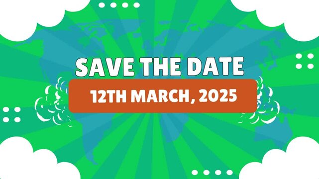 12th of March 2025 mar 25  12 save the date for March 2025 mar 25  month animated background video .mp4