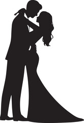 couple Romantic poses vector silhouette