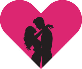 couple Romantic poses vector silhouette