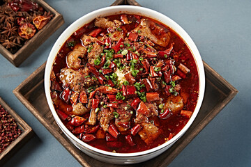Sichuan spicy red oil boiled beef