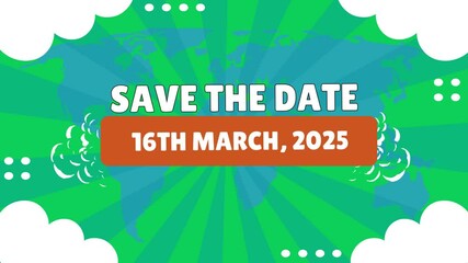 16th of March 2025 mar 25  16 save the date for March 2025 mar 25  month animated background video .mp4