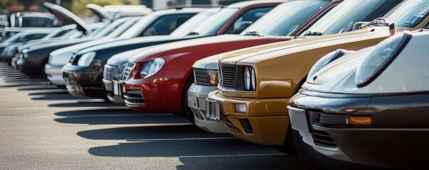 Cars Parked in a Row