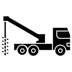 Drill Truck Glyph Icon