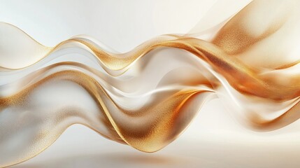 Obraz premium Elegant White and Gold Wave Background Creating a Luxurious and Sophisticated Atmosphere Perfect for Modern Design Projects Invoking Calmness and Style in Various Visual Applications
