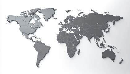 Obraz premium Detailed 3D World Map Graphic Design