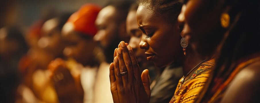 People Holding Each Others Hand Praying Together, Generative AI
