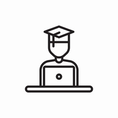 Student computer icon vector sign