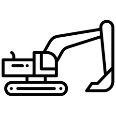 Excavator Outline Icon
