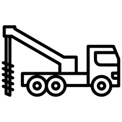 Drill Truck Outline Icon