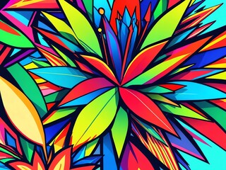Vibrant Tropical Flower Explosion: A Symphony of Color and Shape