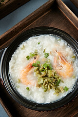 Claypot Fresh Shrimp Boiled White Porridge Seafood Porridge