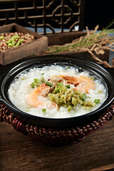 Claypot Fresh Shrimp Boiled White Porridge Seafood Porridge