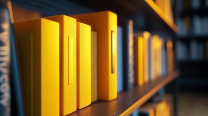 AI Yellow Books on a Shelf