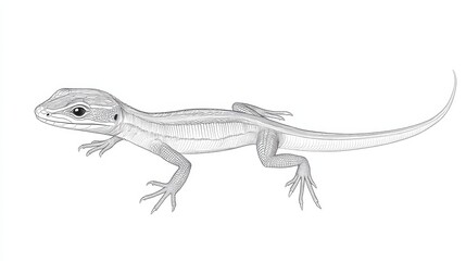 Naklejka premium Detailed Illustration of a Realistic Lizard on a White Background