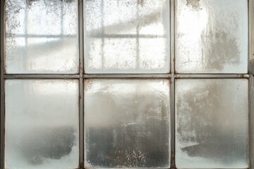 Old window with six panes and a textured effect