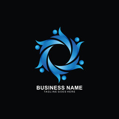 Abstract logo with relationship connection concept