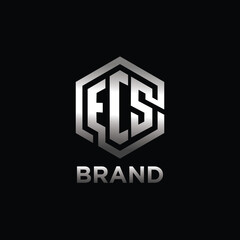 ECS initials logo design for business