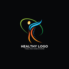 Health logo with human icon