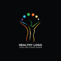 Healthy logo design colorful concept