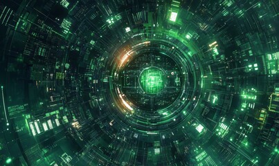 Obraz premium Cyber Shield, A futuristic depiction of a shield composed of interconnected digital circuits, representing the defense mechanisms employed to protect against cyber, Generative AI