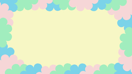 abstract floral frame background with blue, green, pink, yellow colors