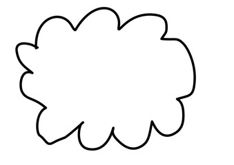 hand drawn line art abstract clouds bubble text