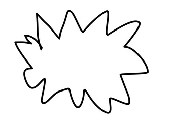 hand drawn line art abstract clouds bubble text