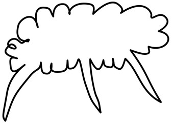 hand drawn line art abstract clouds bubble text